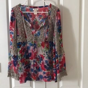 Sundance Floral Silk Blouse S